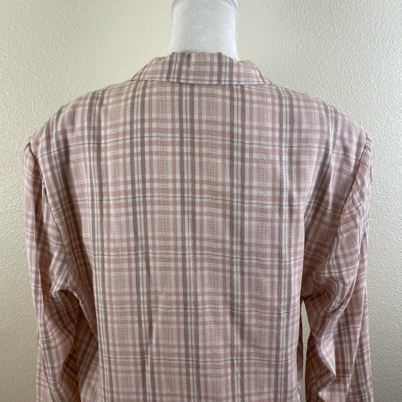 Vintage Rampage Pink Rayon Plaid Oversized Blazer - Picture 8 of 12
